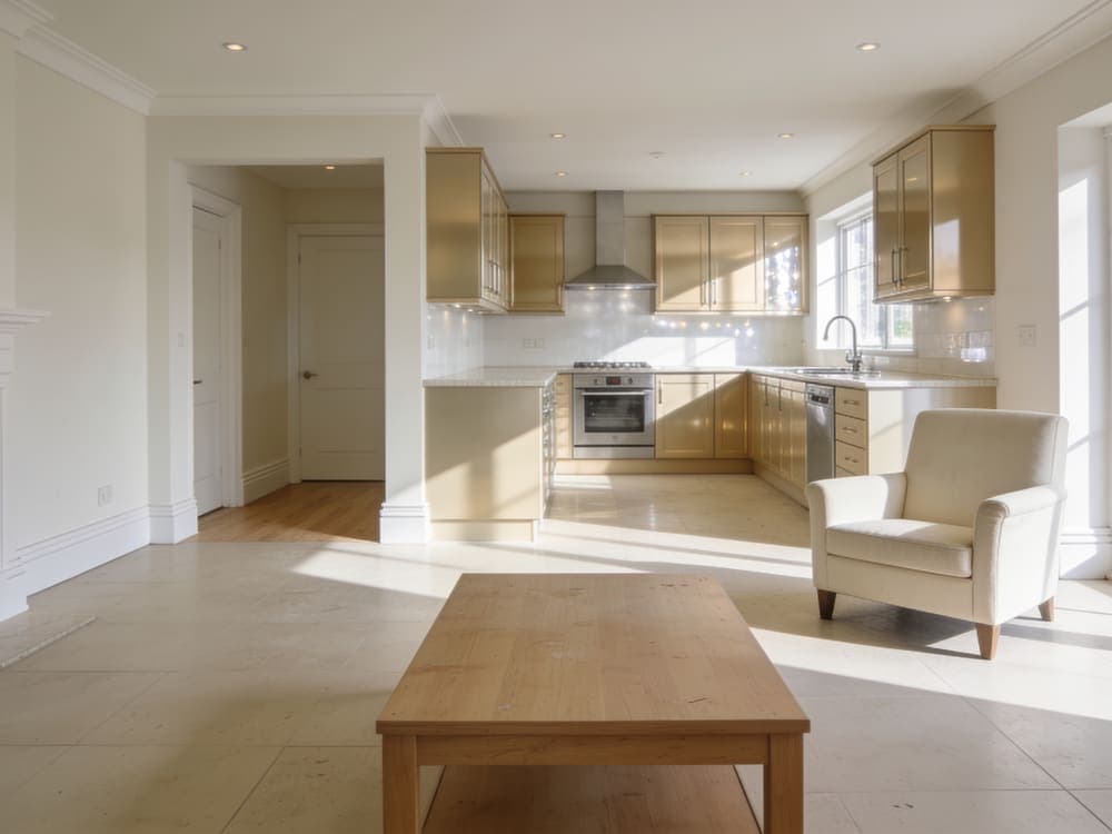 A property being inspected and cleaned to inventory standard before a tenancy handover in Shrewsbury